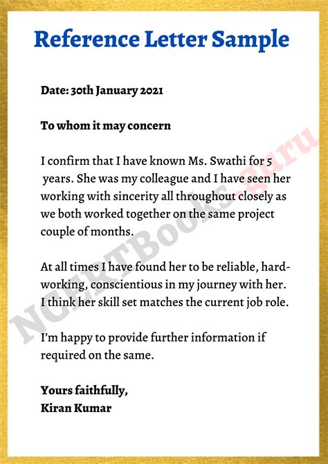Recommendation Letter Sample .